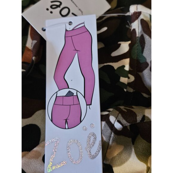 Zoë + Phoebe Womens Camouflage Cutout Waist Detail Leggings Size Medium - Picture 7 of 9